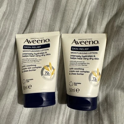 Aveeno Skin Relief Moisturising Lotion 50ml x 2 - Image 1 of 2