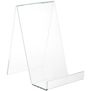 Caballete trasero plano acrílico transparente Plymor con repisa de caja de 3,5", 12,5" H x 8" W x 9" D - Imagen 1 de 1
