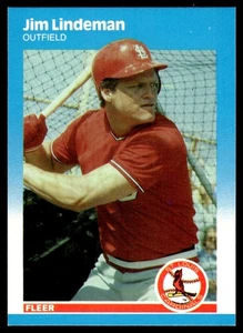 1987 Fleer Update Jim Lindeman Rookie St. Louis Cardinals #U-65 - Picture 1 of 2