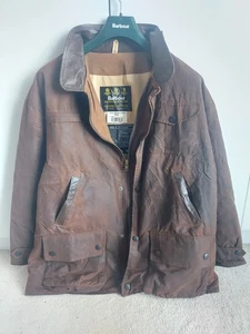 Chaqueta de cera Barbour A1550 Bushman de peso pesado rústica, grande para hombre - Imagen 1 de 5