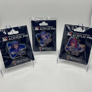 2025 LA Dodgers Hololive Acrylic Pins Set - Koseki Bijou IRyS Ninomae Ina'Nis - Picture 1 of 1