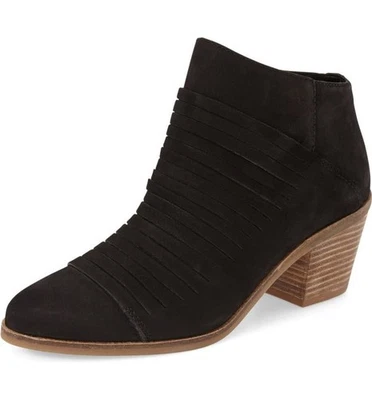 Lucky Brand Zavrina Black Suede Pointed Toe Western Strappy Ankle Booties (12) - Image 1 of 3