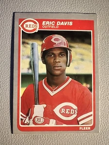 1985 Fleer Eric Davis #533 Rookie RC Cincinnati Reds  Crease - Picture 1 of 2