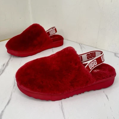 Zuecos Ugg Red Fluff Yeah talla 4 niña grande Euro 36 Foto 1 de 4