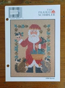 Cartoncino modello punto croce contato Babbo Natale 1990 "The Prairie Schooler" - Foto 1 di 1