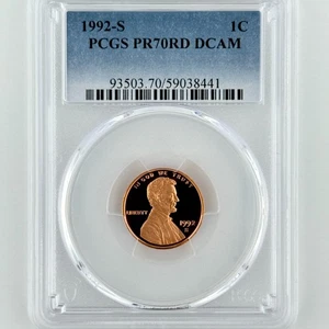 1992 S Lincoln Memorial Cent PR 70 RD DCAM PCGS Top Grade Free Shipping - Picture 1 of 8