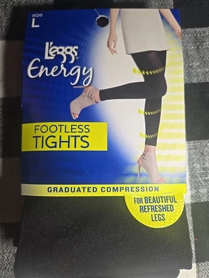 Large Legs Energy Footless Tights-New- Graduated Compression- Size L. - Image 1 of 2