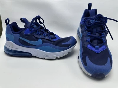 Nike Air Max 270 React GS Zapatos Azul Niños Jóvenes 5Y Mujeres 6.5 BQ0103-400 Foto 1 de 4