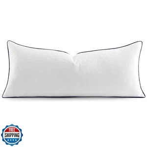 MIULEE Goose Feather Down 14x36 Pillow Insert with 100% Down-Proof Cotton Cov - Picture 1 of 5
