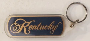 Vintage Kentucky Acrylic Souvenir Keychain Keyring Gold on Black - Picture 1 of 3