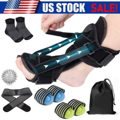 Plantar Fasciitis Night Splint Adjustable Ankle Brace Foot Drop Orthotic Brace - Image 1 of 4