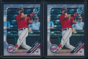 Lot of (2) BRENT ROOKER 2019 Bowman Chrome Draft REFRACTOR TWINS Rookie RC - Picture 1 of 1