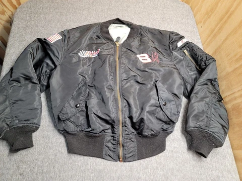 RARE Chase Authentics Earnhardt Jr NASCAR Budweiser Bomber Jacket Large Cover