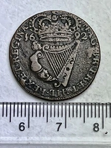 1692 High Grade William & Mary Conjoined Busts Copper Halfpenny (D965) - Picture 1 of 2