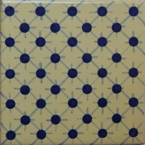 Piastrella messicana piastrelle Talavera alta qualità dipinte a mano bianco blu piastrelle T-65 - Foto 1 di 2