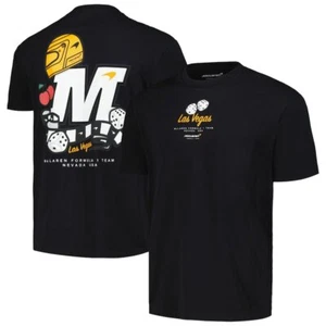 Unisex Castore Black McLaren F1 Team 2023 Las Vegas Grand Prix T-Shirt - Picture 1 of 1
