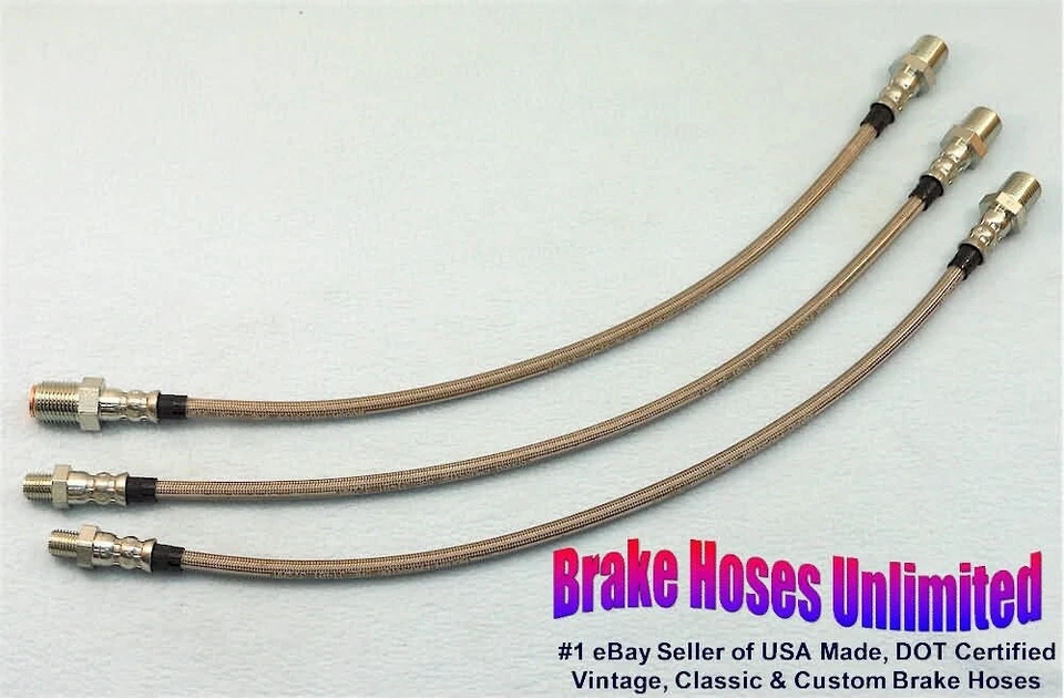 КОМПЛЕКТ ТОРМОЗНЫХ ШЛАНГОВ из нержавеющей стали Graham Cavalier & Crusader 1936 1937 - Изображение 1 из 1