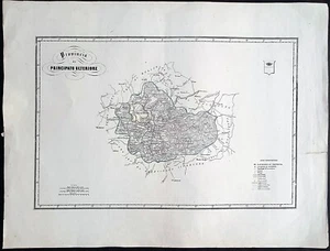 stampa antica mappa carta geografica RARA Filippo Cirelli Molise principato 1857 - Picture 1 of 7