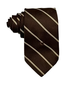 Vintage Pierre Cardin Men’s Designer Dark Brown Striped Tie 57” X 3.25” - Picture 1 of 3