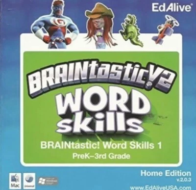 BRAINTASTIC pre K 1st 2nd 3rd grade WORD SKILLS MAC PC learning loss prevention - Image 1 of 3