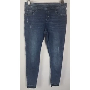 Justice Girls Sz. 16 Plus Mid Rise Denim Medium Wash Raw Hem Leggings - Picture 1 of 7