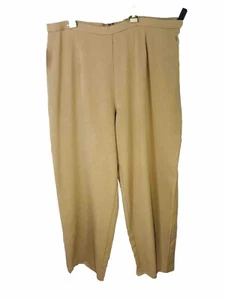 NWT Linea by Louis Dell'Olio 24W 3X Ponte Knit Wide Leg Pants Sz Khaki Rear Zip - Picture 1 of 7