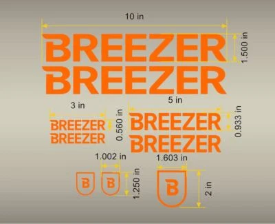 Calcomanías de cuadro de bicicleta Breezer. 30 colores. También puede ser de tamaño personalizado. ¡Vendedor de Estados Unidos! Foto 1 de 2