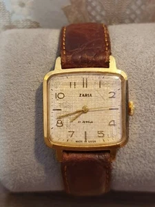 Zaria gold Au plated case watch 21 jewels mechanical wrist watches - Picture 1 of 5
