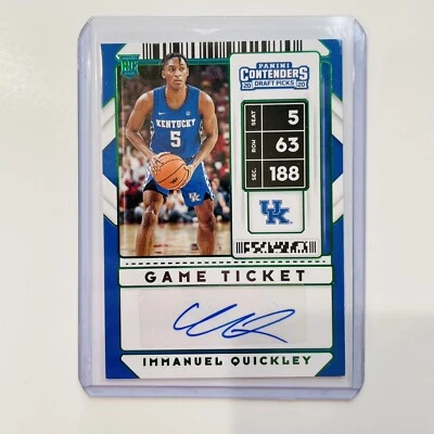 2020-21 Contenders Draft Immanuel Quickley #85 Rookie Green Auto - Image 1 of 2