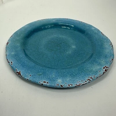 Plato de cena crujido Pier 1 One Imports melamina carmelo turquesa azul verdoso 11" Foto 1 de 4