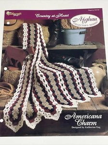 Americana Charm Afghan Country At Heart Crochet Pattern Card Needlecraft Shop - Picture 1 of 5