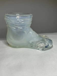 Vintage Opaline Glass Hobo Shoe Toothpick Holder ~ Unmarked - Picture 1 of 9