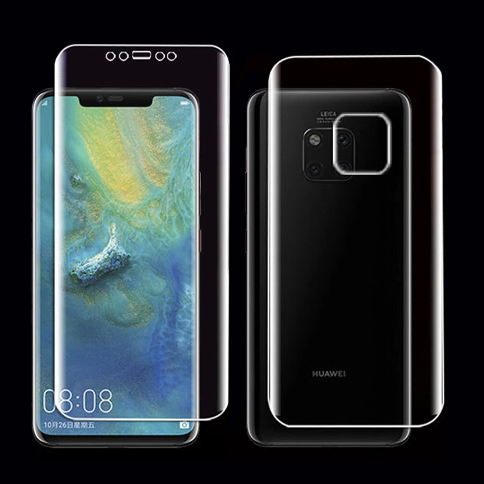 Lote de película blanda protectora de pantalla completamente cubierta frontal trasera para Huawei Mate 20 X Pro Foto 1 de 4