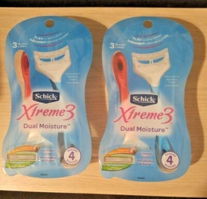  2X Schick XTREME 3 Dual Moisture Womens Razors 3 Blade With Coconut Oil - Bild 1 von 1