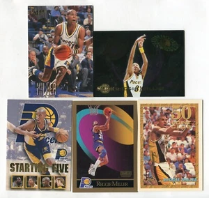 Lote de 5 tarjetas coleccionables de baloncesto Reggie Miller HOF INDIANA PACERS (LOTE 63) - Imagen 1 de 1