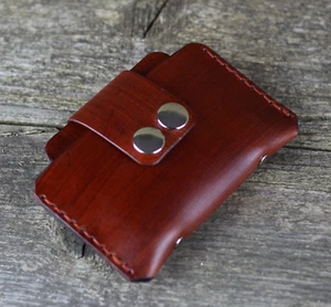 Brown credit card holder, card wallet, leather card wallet, small wallet. - Picture 1 of 9
