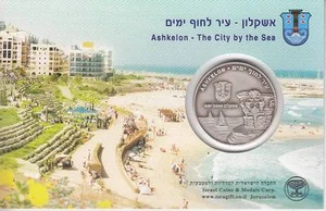 2009 Cities in Israel - ASHKELON OFFICIAL MEDAL 39mm 1oz PURE SILVER - Picture 1 of 4