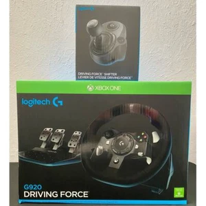 New Xbox One / PC Logitech G920 Driving Force Racing Wheel and Shifter Bundle - Picture 1 of 15