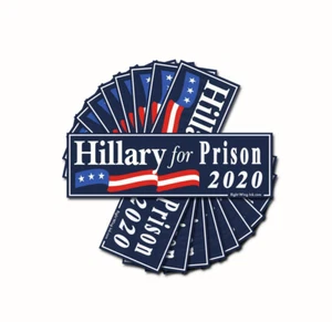 Juego de 10 calcomanías Hillary For Prison Anti Hillary Bumper Stickers 2020 GOP azul - Imagen 1 de 2