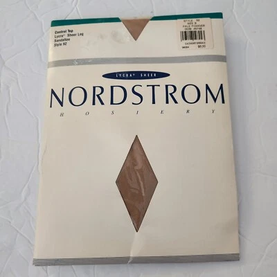 Nordstrom Control Top Lycra Sheer Leg Sandaltoe Pale Powder Size B Pantyhose - Image 1 of 4