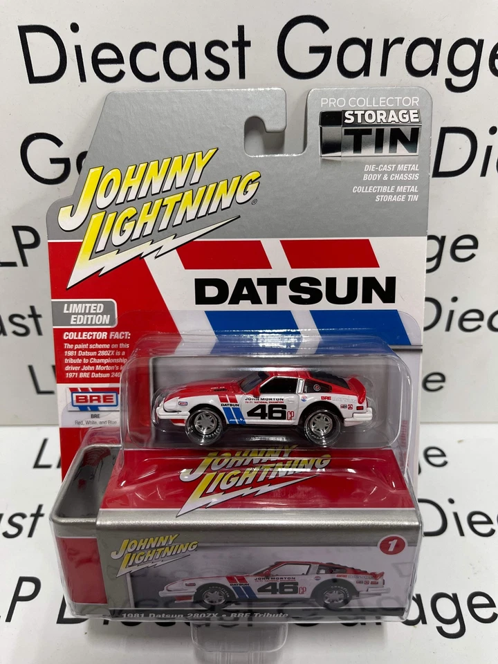 JOHNNY LIGHTNING 1981 Datsun 280ZX BRE Tribute Red 1:64 Diecast Collector Tin - Image 1 of 1