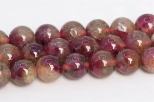 Cuentas de turmalina rojas púrpuras naturales genuinas de 6 mm grado A cuentas sueltas redondas - Imagen 1 de 4