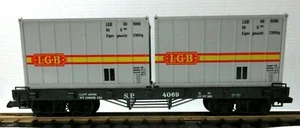 LGB 4069 S.P. (LGB) FLAT CAR W/ 2 CONTAINERS - Picture 1 of 6