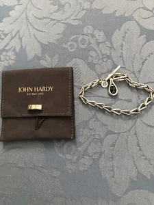 JOHN HARDY BAMBOO SILVER TOGGLE CLASP BLACK CHALCEDONY GEMSTONE BRACELET! NWOT. - Picture 1 of 6