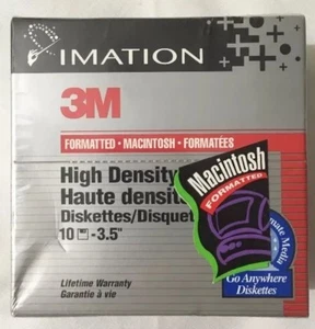 3M Imation MAC 1.40 MB 2HD 3.5 Floppy Disks 10-Pack In Sealed Box Free Shipping - Afbeelding 1 van 10