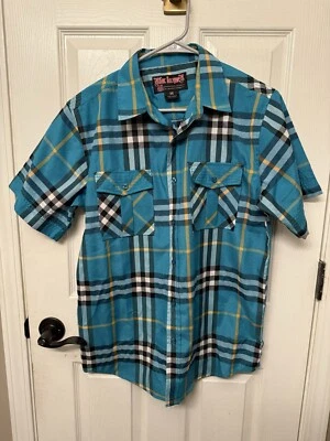 Blac лак средний многоцветный пуговицах коротким рукавом повседневная мужская рубашка - Изображение 1 из 3