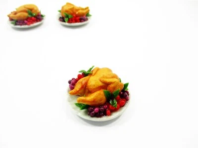 Dollhouse Miniatures Christmas Food Roast Turkey Holiday Thanksgiving 13960 - Image 1 of 4