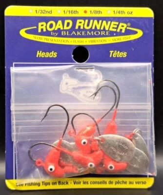 Blakemore 153-009 Florencent Red Jighead 1/8oz Plantilla Señuelo/Cebo de Pesca ~ Paquete de 5 Foto 1 de 2