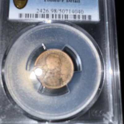 1909-S VDB Lincoln Wheat Cent 1c Penny PCGS F Detail  - Image 1 of 4