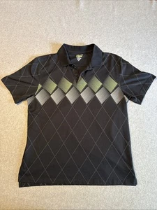 Izod Performx Xtreme Function Golf Cool-FX Men’s Large Black Argyle  - Picture 1 of 7